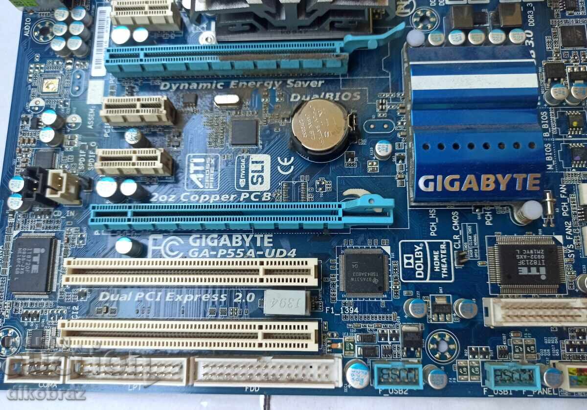 Motherboard GIGABYTE GA P55A-UD4 + cooling and additional fan with price 80.00 BGN | € 40.90