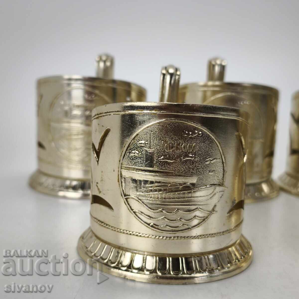 Стар комплект от 5 подстакани стакани сервиз СССР #6028 с цена 24.99 лв. | € 12.78