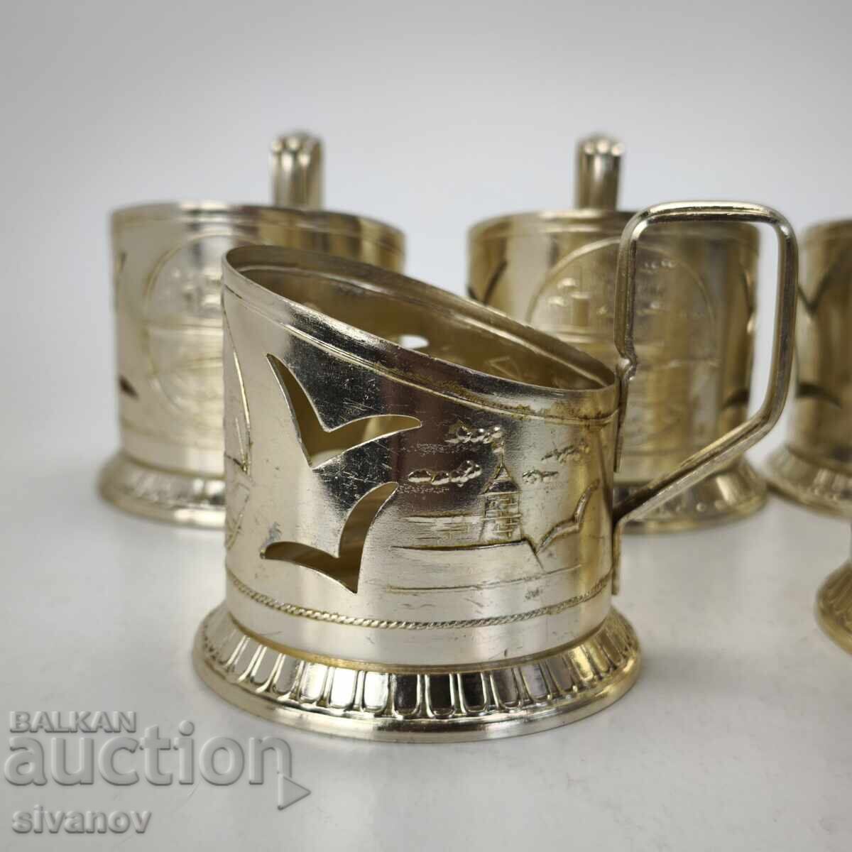 Аукцион Стар комплект от 5 подстакани стакани сервиз СССР #6028