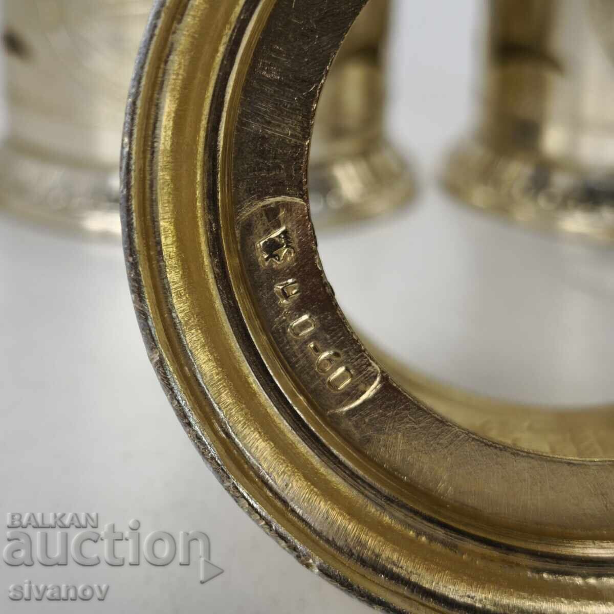 Доставка на Стар комплект от 5 подстакани стакани сервиз СССР #6028