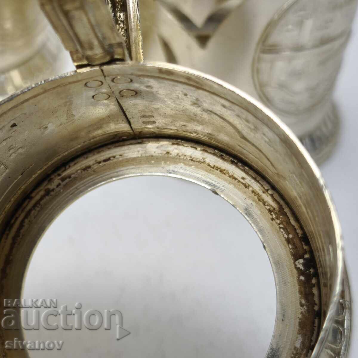 Стар комплект от 5 подстакани стакани сервиз СССР #6028 - 5