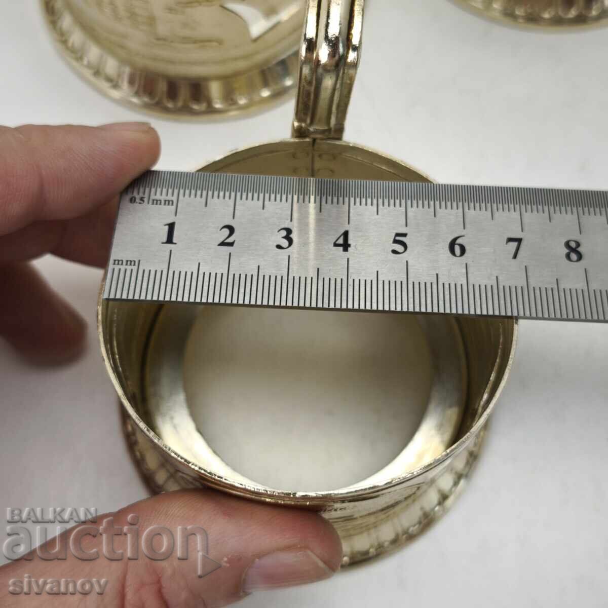 Стар комплект от 5 подстакани стакани сервиз СССР #6028 - 7