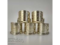 Set vechi de 5 pahare cu suporturi, serviciu SSSR #6028
