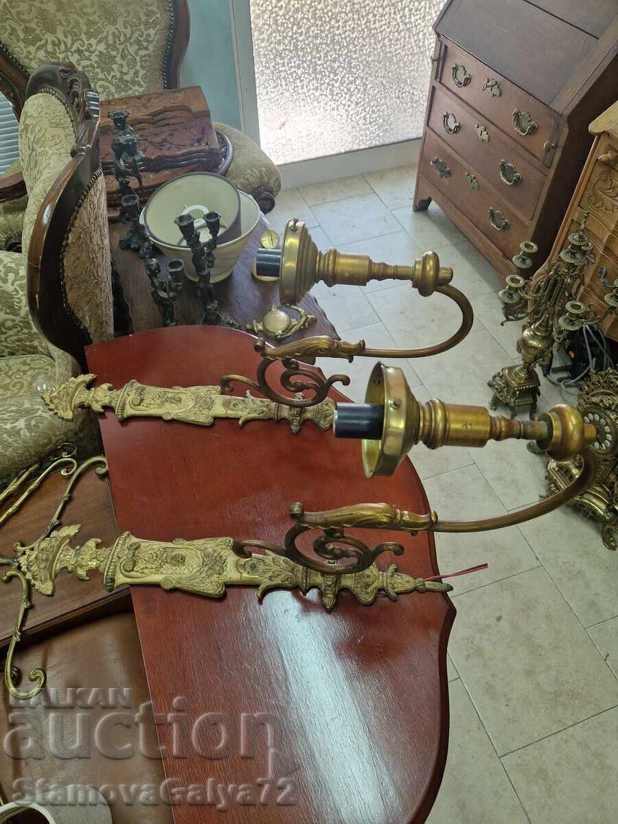 Δύο παλιά, υπέροχα γαλλικά μπρούτζινα απλίκες - 6