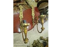 Pereche de aplice franceze vechi, superbe din bronz