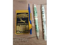 Caiet metalic și pixuri URSS