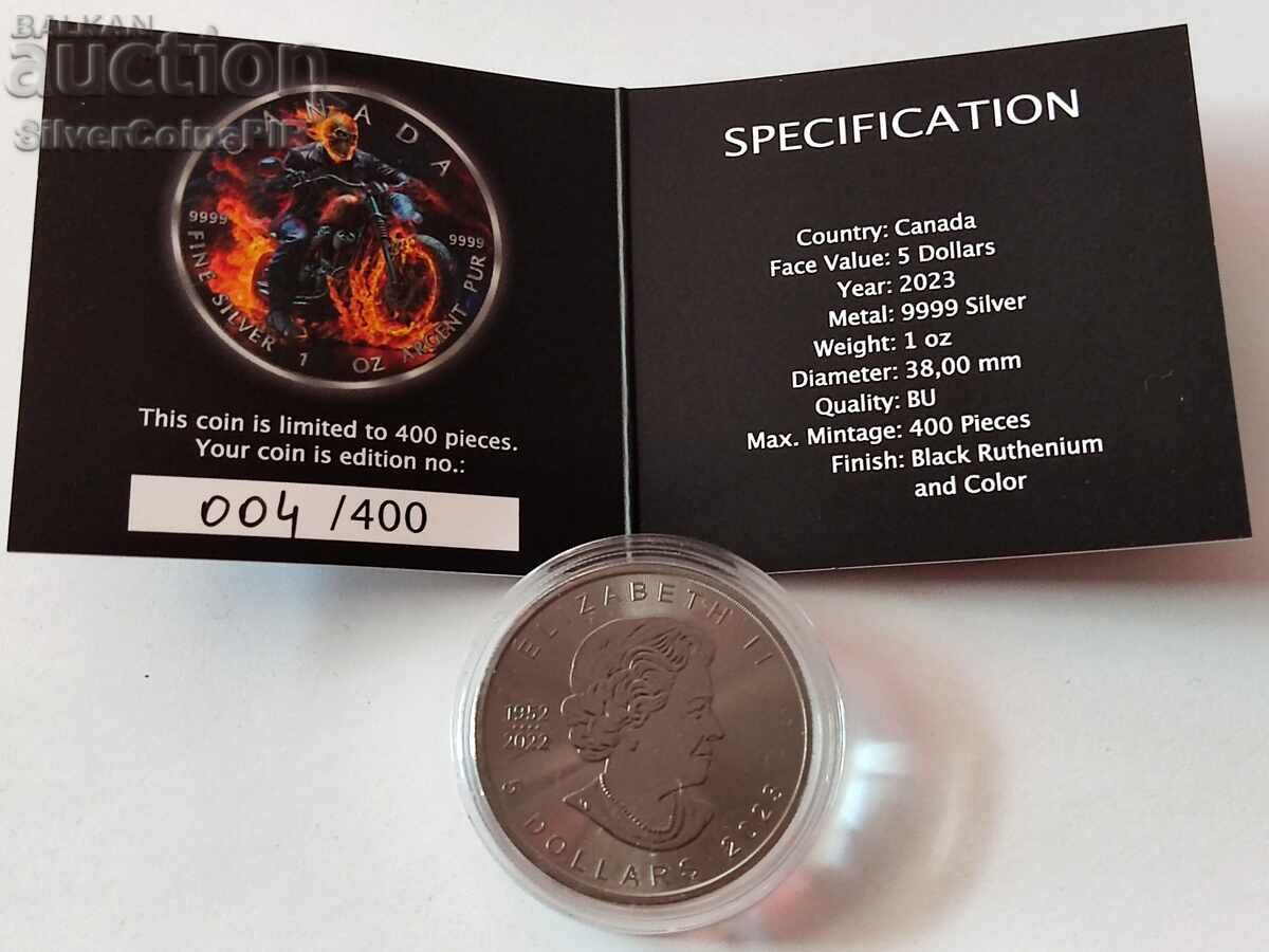 Delivery of Silver 1 oz Burning Rider 2023 Canada Delivery of Silver 1 oz Burning Rider 2023 Canada