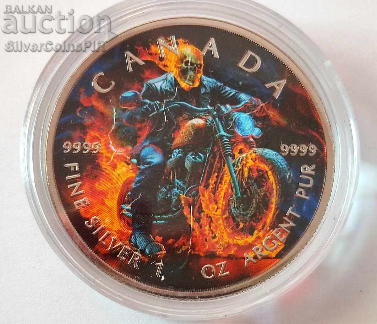 Silver 1 oz Burning Rider 2023 Canada Silver 1 oz Burning Rider 2023 Canada