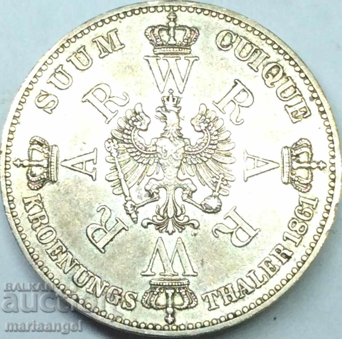 Πρωσία 1 Thaler 1861 Στέψη Wilhelm and Augusta UNC Αγ - 6