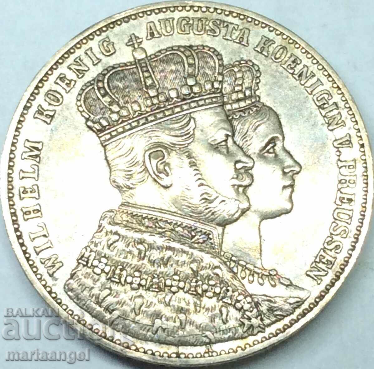Πρωσία 1 Thaler 1861 Στέψη Wilhelm and Augusta UNC Αγ - 7