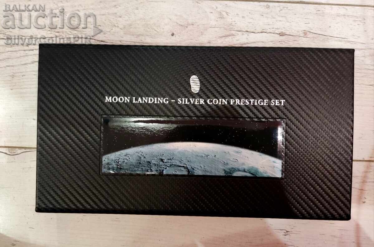 Silver 4x 1 Dollar Moon Landing USA 1971 - 5 Silver 4x 1 Dollar Moon Landing USA 1971 - 5