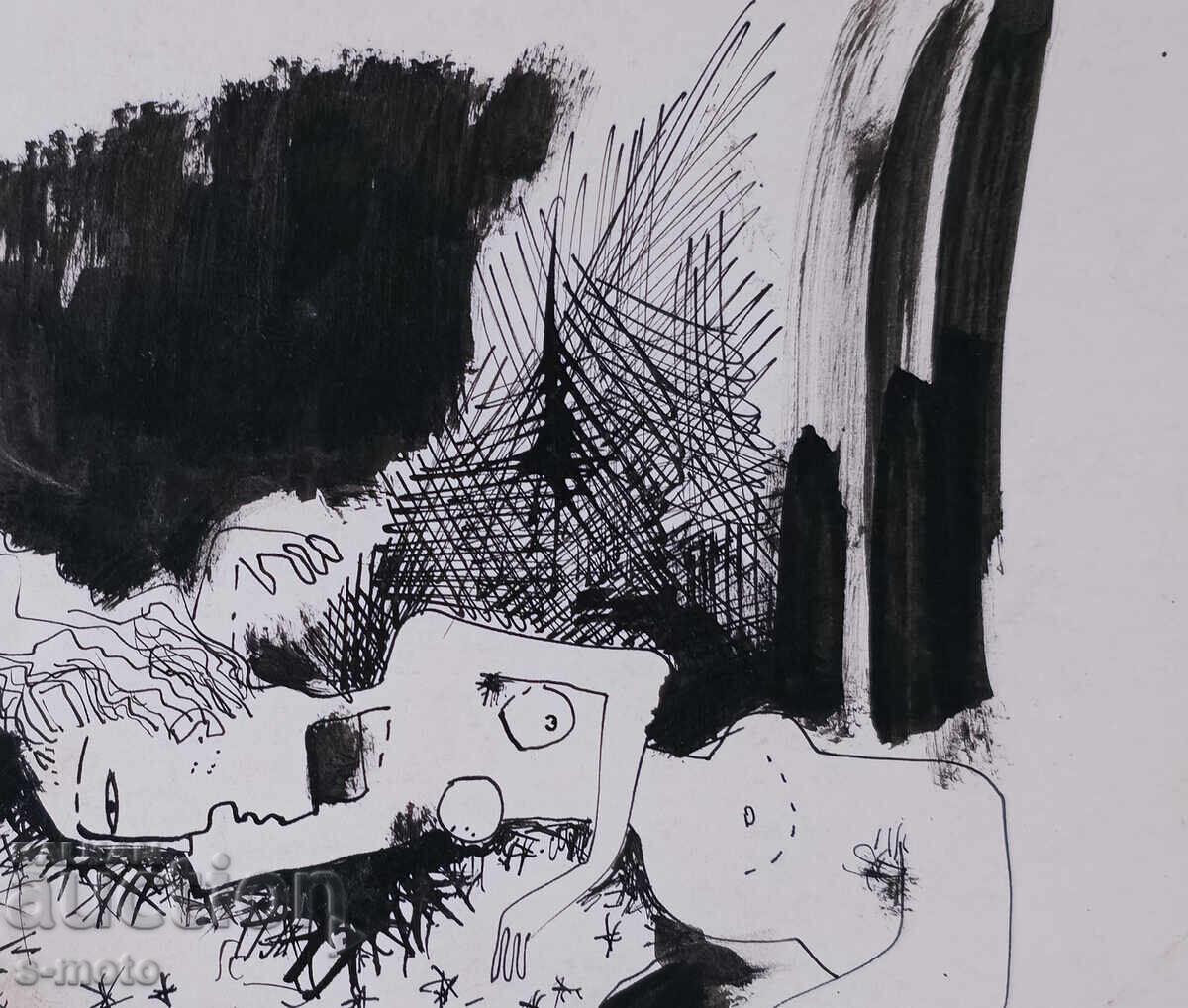 Αφηρημένη εικόνα με μελάνι, υπογεγραμμένη, 1983 - 5