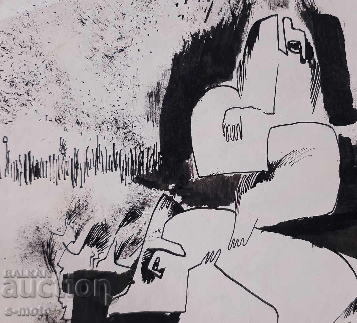 Abstract ink painting, signed, 1982 - 5 Abstract ink painting, signed, 1982 - 5