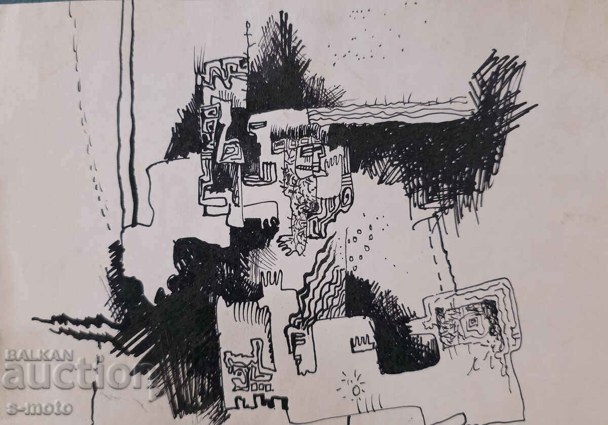 Abstract composition, ink painting - 5