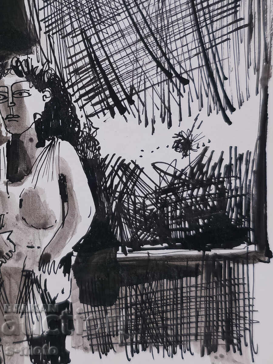 Αφηρημένη εικόνα με μελάνι, υπογεγραμμένη, 1983 - 5