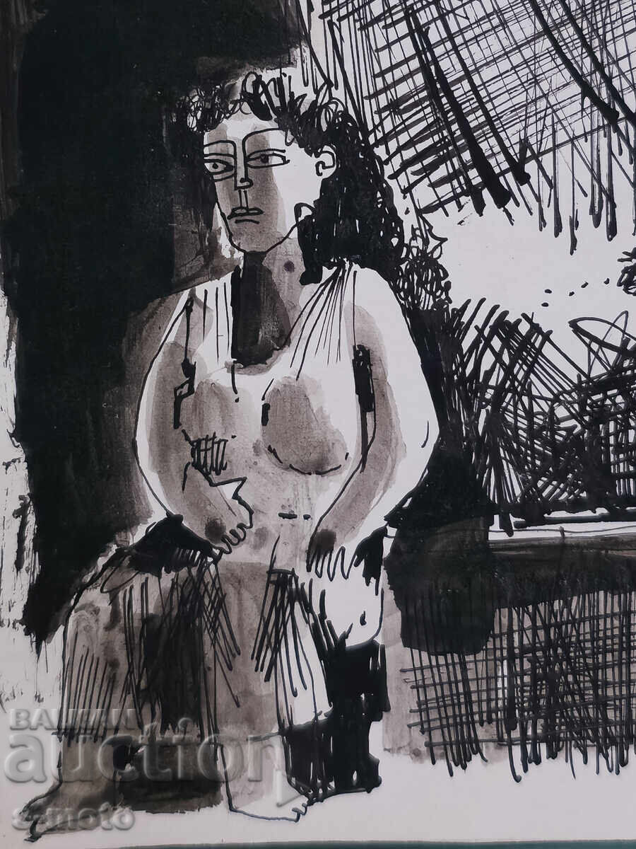 Αφηρημένη εικόνα με μελάνι, υπογεγραμμένη, 1983 - 6