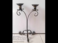 Old wrought iron candlestick lamp