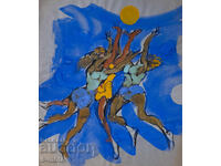 Pictură de Petăr Rashkov, acuarelă, portret