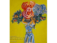 Pictură de Petăr Rashkov, acuarelă, portret