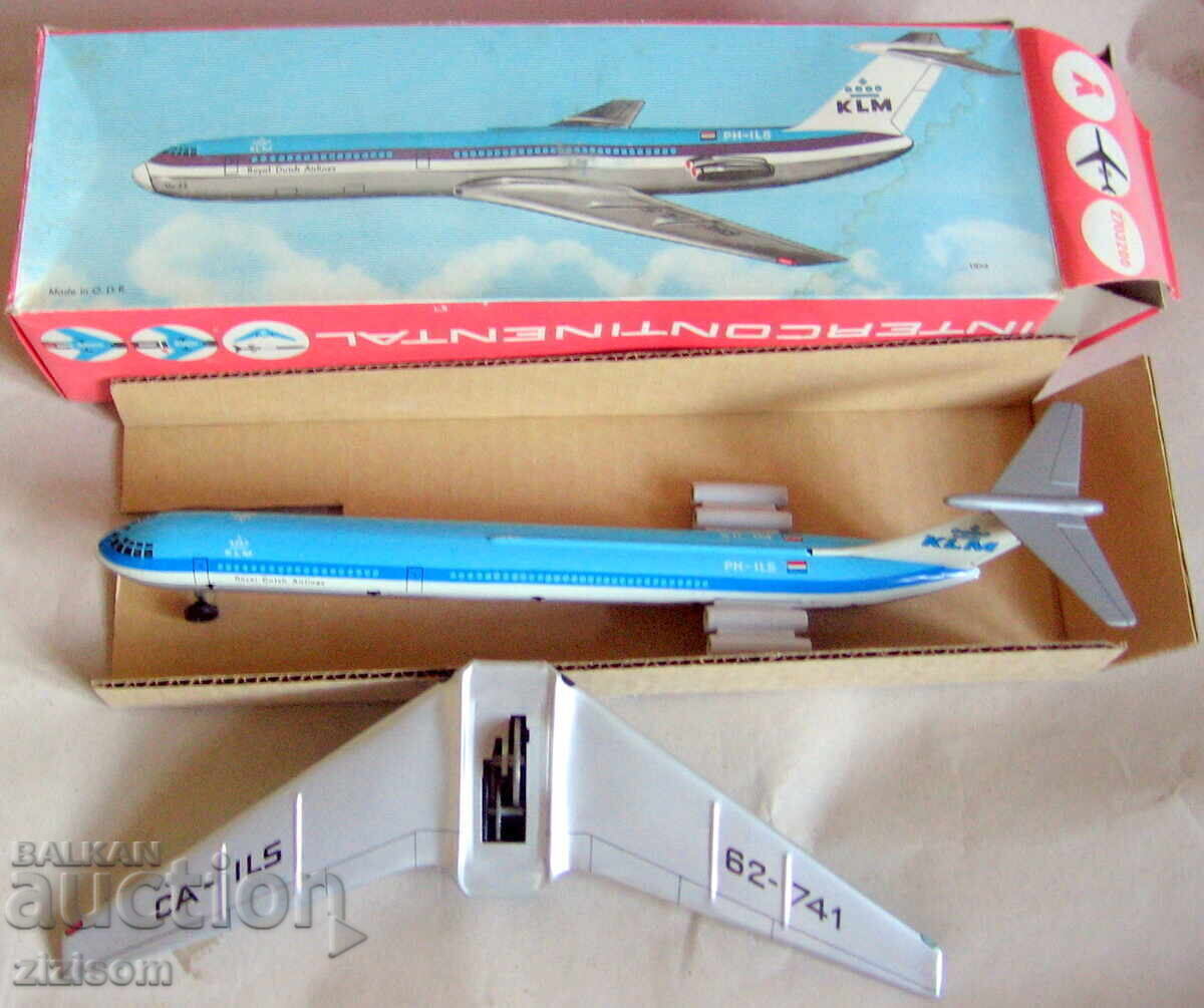 Livrarea Jucărie de tablă AVION VEB-G.D.R. Germania de Est KLM