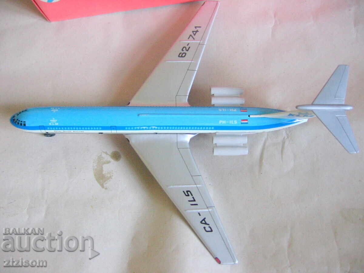Jucărie de tablă AVION VEB-G.D.R. Germania de Est KLM