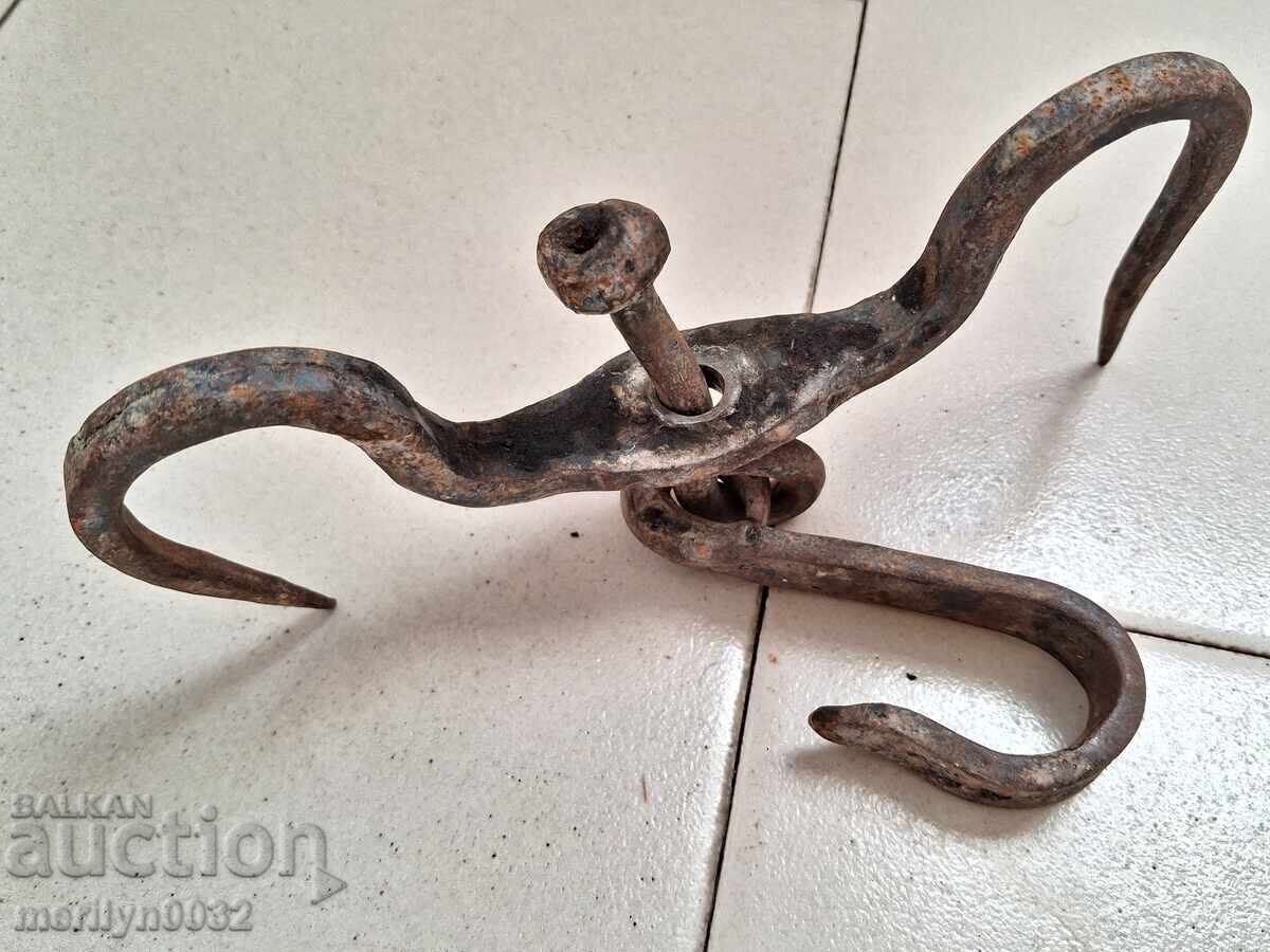 Παράδοση Αρχαία σφυρήλατη γάντζος για κρέμασμα διπλό γάντζο