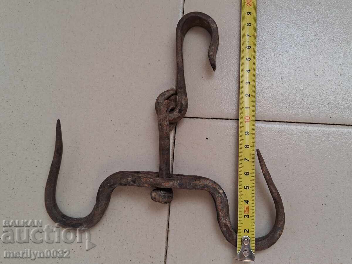 Αρχαία σφυρήλατη γάντζος για κρέμασμα διπλό γάντζο - 5