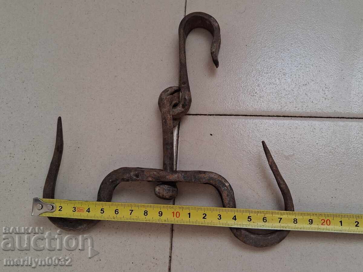 Αρχαία σφυρήλατη γάντζος για κρέμασμα διπλό γάντζο - 6