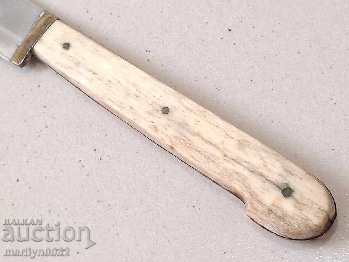 Παλαιό μαχαίρι Τσαρstvo Bulgaria λαβή από κέρατο ελαφιού - 5