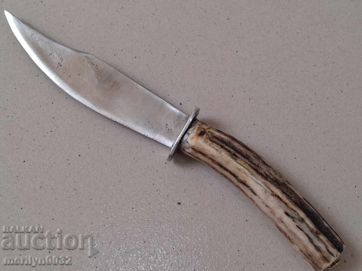 Μαχαίρι κυνηγιού με θήκη, λαβή από κέρατο - 7