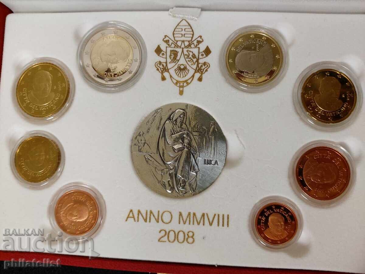 Licitație Vatican PROOF 2008 - set bancar + medalie comemorativă Licitație Vatican PROOF 2008 - set bancar + medalie comemorativă