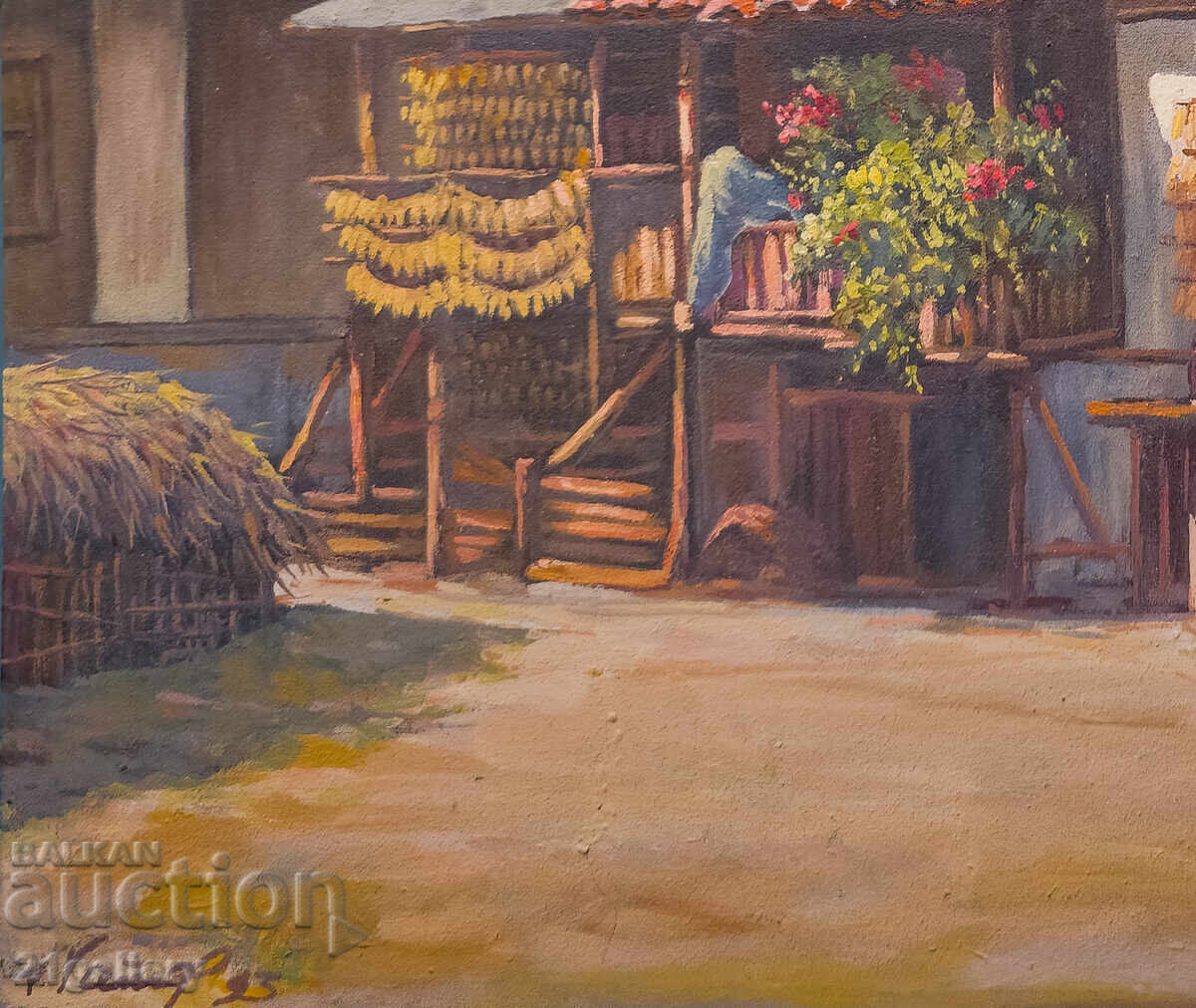 Livrarea Culori de ulei, peisaj rural, case semnate