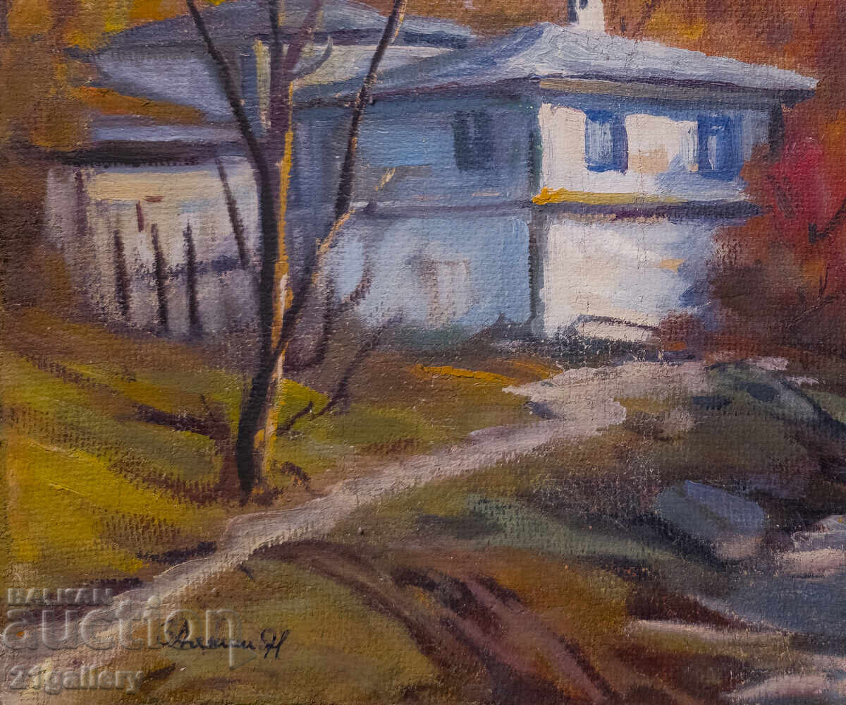 Delivery of Oil paints, rural landscape, houses Delivery of Oil paints, rural landscape, houses