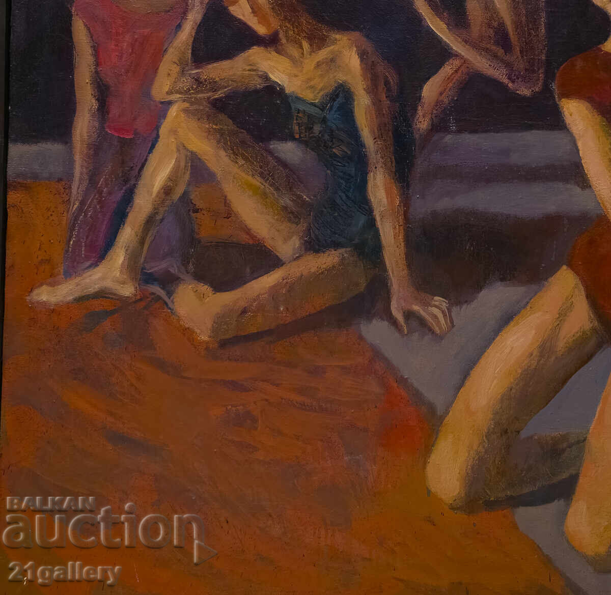 Παλαιός πίνακας ελαιογραφίας πορτρέτο καλλιτεχνικής γυμναστικής - 6