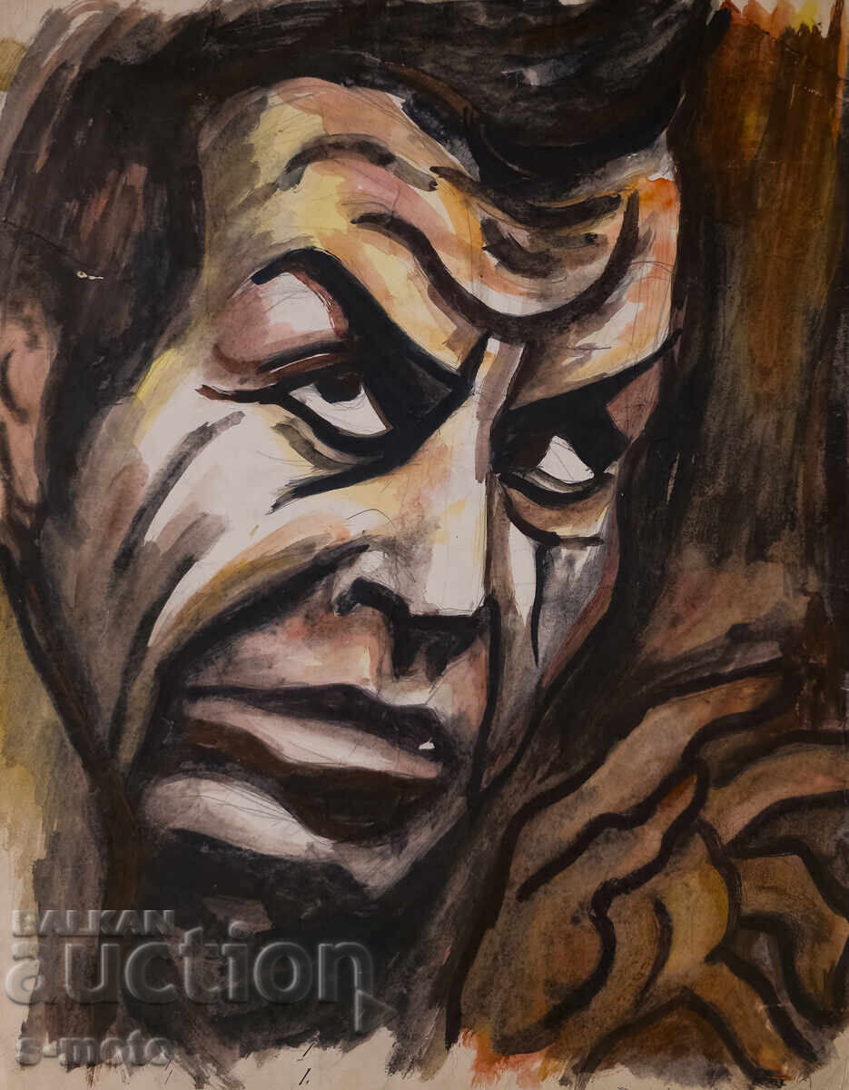 Watercolor portrait painting of a man Watercolor portrait painting of a man