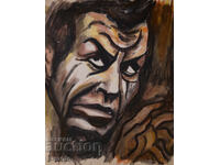 Watercolor portrait painting of a man