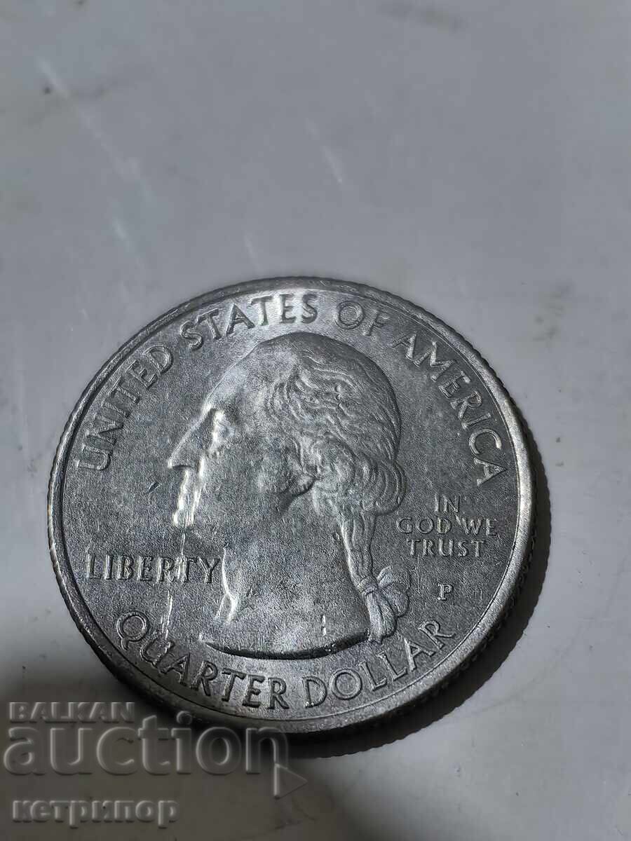 25 цента куотър четвърт долар САЩ никел 2016 г с цена 3.00 лв. | € 1.53