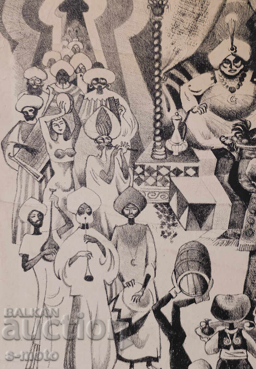 Παλιά γραφικά, λιθογραφία, εικονογράφηση, γυμνό σώμα - 5