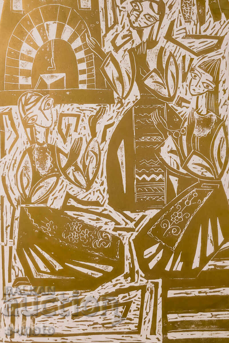 Graphics, lithograph "Sedianka" 1988 - 5