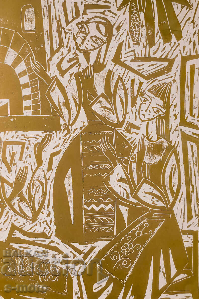 Graphics, lithograph "Sedianka" 1988 - 6