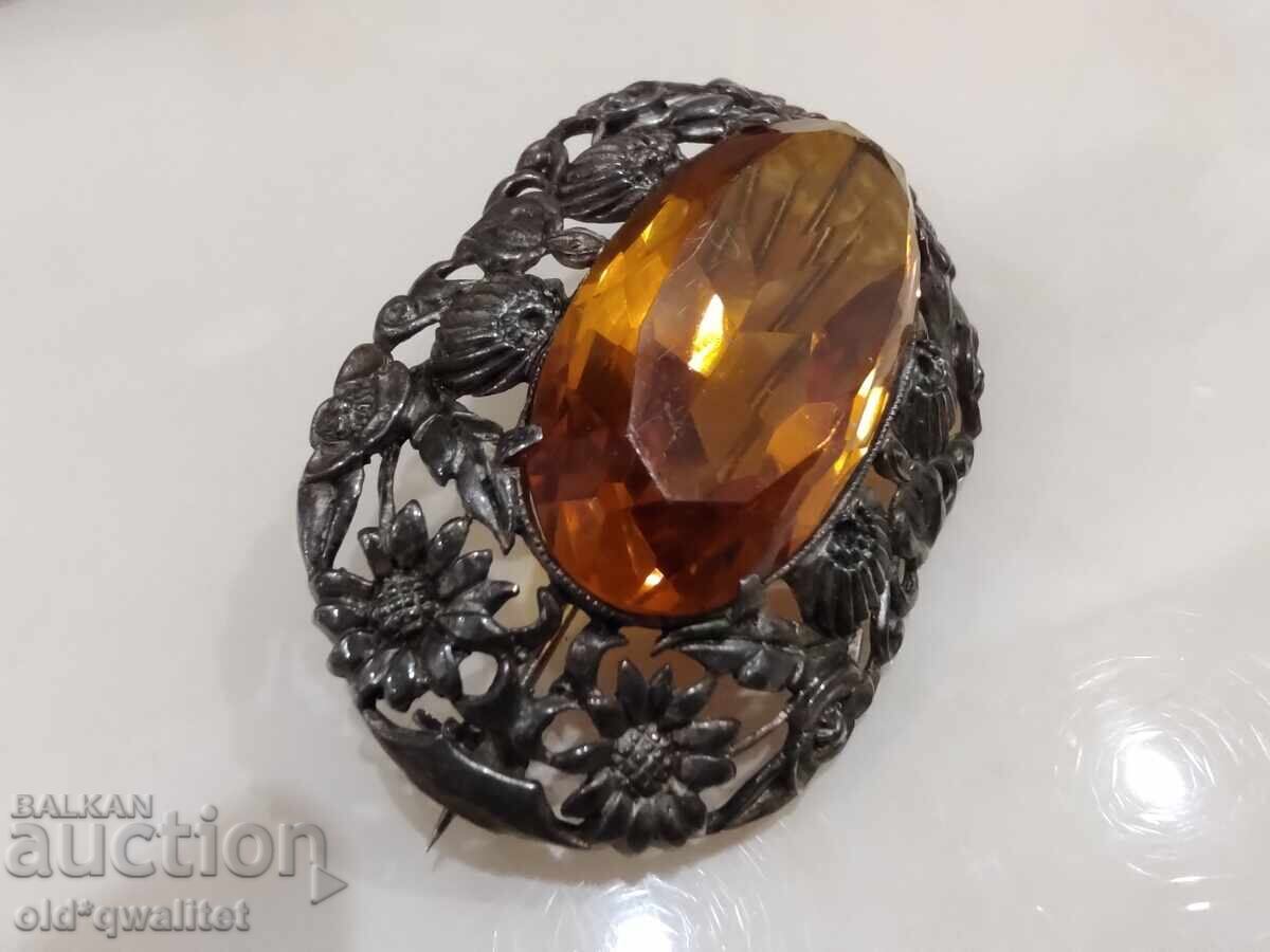 Delivery of Very old silver BROOCH, Silver, stone Delivery of Very old silver BROOCH, Silver, stone