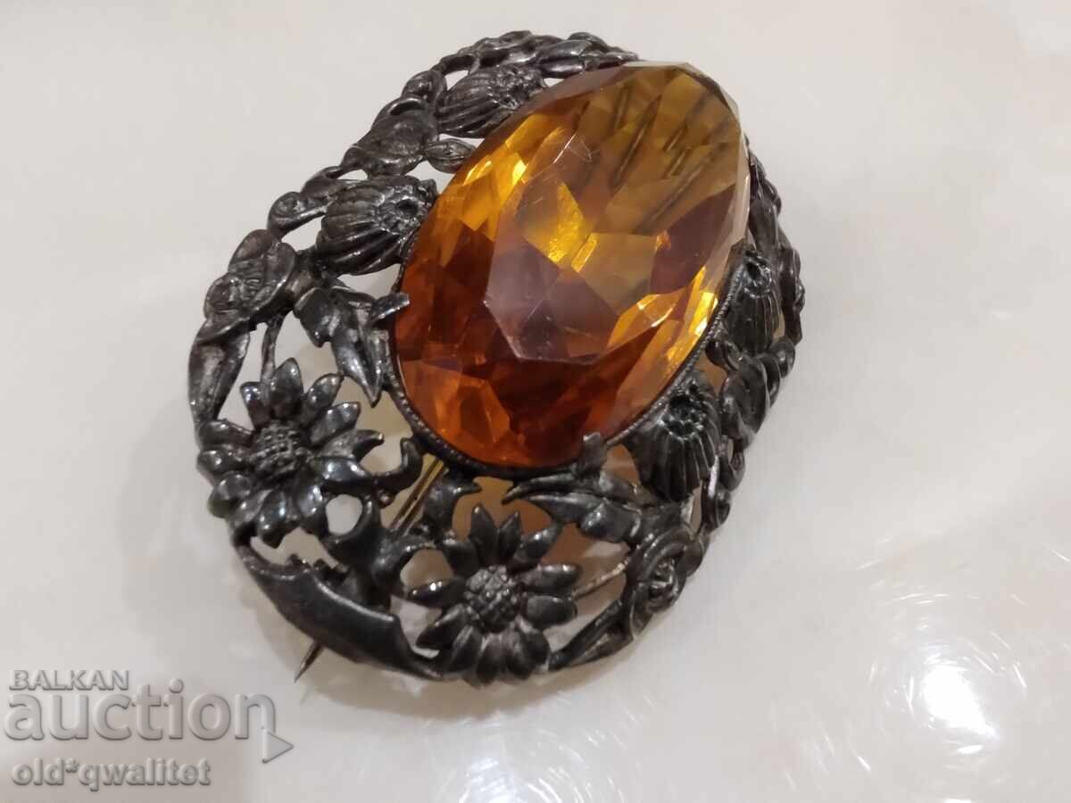 Very old silver BROOCH, Silver, stone - 5 Very old silver BROOCH, Silver, stone - 5