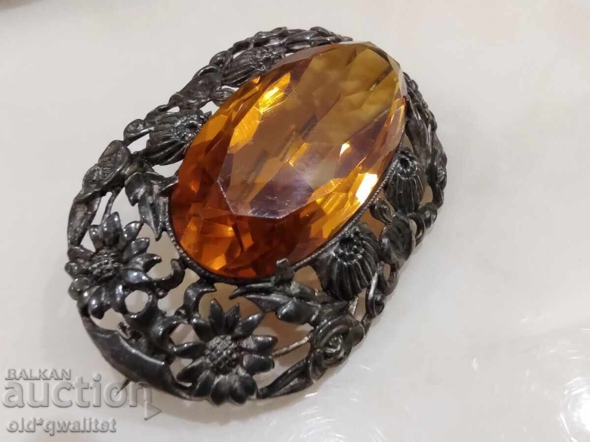 Very old silver BROOCH, Silver, stone - 6 Very old silver BROOCH, Silver, stone - 6