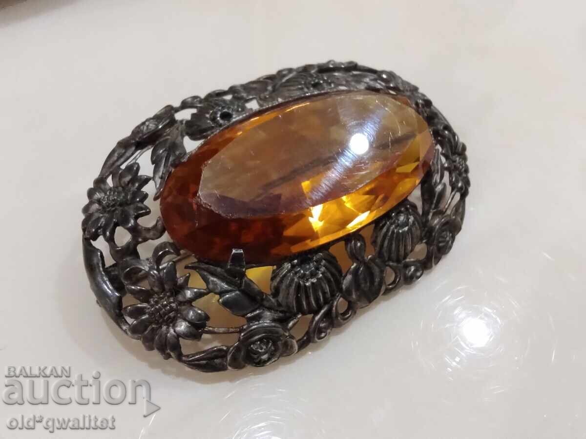 Very old silver BROOCH, Silver, stone Very old silver BROOCH, Silver, stone