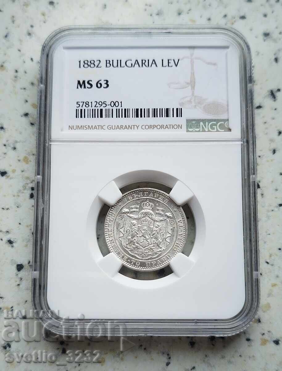 1 λέβα 1882 MS 63 NGC