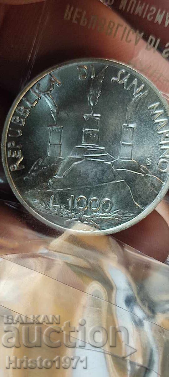 1000 λίρες 1980 Σαν Μαρίνο