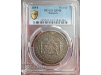 5 Leva 1884 XF 45 PCGS
