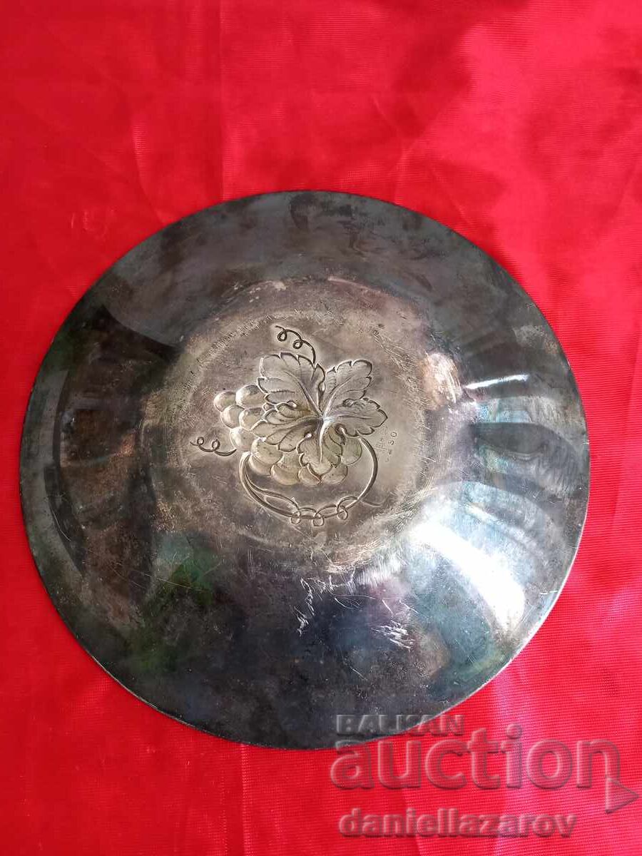 Auction  Old Thick SILVER PLATED Plate, Marked!