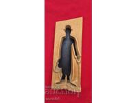 SCULPTURĂ VECHE DIN LEMN BULGĂREASCĂ - CHAPLIN