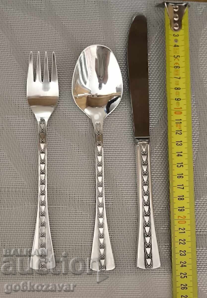 Сребърен сет за хранене СССР СРЕБРО 916, ПЕРФЕКТНИ ! с цена € 735.00 | 1437.54 лв.